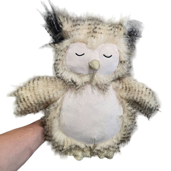 Little Toasties Plush Owl Hug Me Heating Pad Soft Fluffy weighted heated owl - Picture 2 of 11